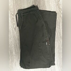 Olive Green Cargo Parachute Pants